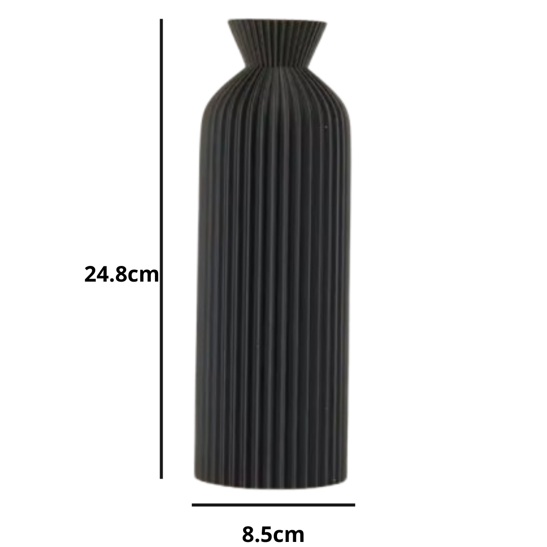 Centro de mesa con jarrón negro mate y pampas beige estilo Boho Chic