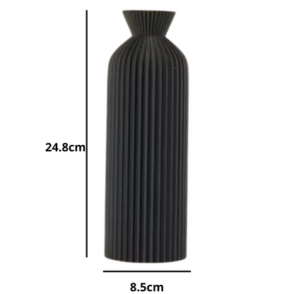 Centro de mesa con jarrón negro mate y pampas beige estilo Boho Chic