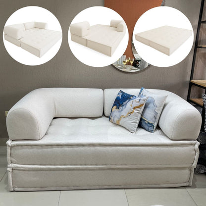 Sofá Cama Molly mostrando diferentes posiciones de uso.